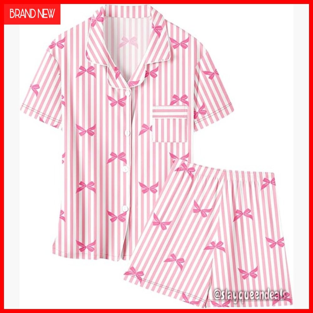 Soft Lyocell Pajama Set Button-Down Sleepwear Lou… - image 1